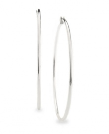 Get noticed in this standout style. Style&co.'s extra large hoop earrings are crafted in silver tone mixed metal. Approximate diameter: 2-1/4 inches.