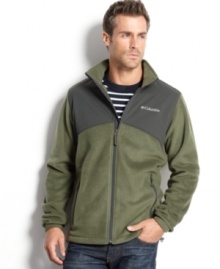 Whether it's a quick jaunt or a long hike, keep the chill off with this fleece jacket from Columbia.