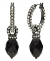 Sparkling with intense beauty, these Monet earrings feature faceted jet beads set in hematite-plated mixed metal with crystal accents. Approximate drop: 2-3/4 inches. Approximate diameter: 3/4 inch.