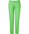 Liven up your new season wardrobe with Etros bright green ankle trousers - Flat front, side and back slit pockets, zip fly, button closure, slit ankles - Fitted - Wear with printed tops and fun flats