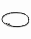 PANDORA's iconic bracelet is dark and dramatic in oxidized sterling silver. A polished signature clasp adds a bright touch.