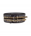 Recently relaunched with a fashion-forward aesthetic, Belstaffs stylish snake-and-stud laden waist-cinching belt is a must-have essential - Wide leather belt with stud embellishment and dual snake-embossed strap details - Wear with a figure-hugging cocktail sheath and sky-high heels