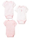 She'll dance her way to nap time in these adorable ballerina bodysuits, each adorned with unique accents and adorable detail.