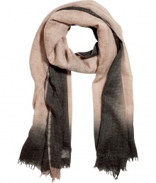 A bohemian-inspired ombre print gives this luxe scarf from Faliero Sarti of-the-moment appeal - Gradient ombre print, easy to style length, frayed hem - Style with an elevated jeans-and-tee ensemble or with a printed day dress