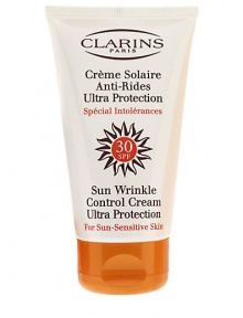 Sun Wrinkle Control Cream SPF 30 Ultra Protection for sun sensitive skin. Lightweight, oil-free sun cream helps safeguard sensitive skin from the hazards of immediate and long-term sun exposure. Allows for a safer, longer-lasting tan Promotes healthier-looking skin 2.7 oz.