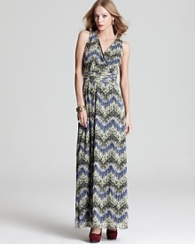 Quotation: Sweet Pea Dress - Zigzag Print Faux Wrap Maxi