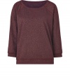 Bring instant style to your casual favorites with this sparkling sweatshirt from Marc by Marc Jacobs - Round neck, three-quarter sleeves, seaming at neckline, oversized fit - Style with skinny jeans, embellished ballet flats, and an oversized tote