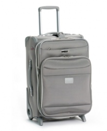 Constructed from tough ballistic nylon, this all-business suiter stands up against travel's biggest obstacles, keeping your wardrobe necessities wrinkle-free and always in top-notch condition. The ultra-light frame and expandable main compartment let you pack more and still glide effortlessly on the long-lasting ball-bearing wheels. Limited lifetime warranty.