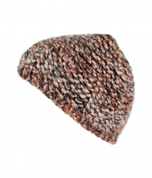 An ultra cool finish to your cold weather look: Antik Batiks chunky knit rust/clay heather beanie - Ribbed trim - Close fit - Wear with urban outerwear and colorful accessories