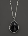 From the Silver collection, large teardrop pendant in onyx. Designed by Ippolita.