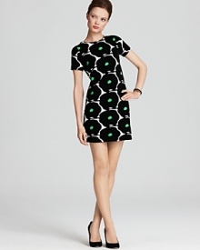 DIANE von FURSTENBERG Dress - Chioma Short Sleeve Intarsia Sweater