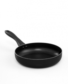 Step it up in the kitchen with the nonstick excellence of this essential fry pan. A durable aluminum core conducts heat like a seasoned professional, evenly and quickly heating the pan for remarkably healthy meals every time. Limited lifetime warranty.