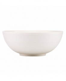 Elegance comes easy with this serving bowl from kate spade new york's Fair Harbor white dinnerware. It's a must-have for spaghetti or grilled chicken salad. Durable stoneware in a milky white hue is half glazed, half matte and totally timeless.