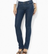 Designed with a sleek straight leg, Lauren Jeans Co.'s timeless denim is crafted with a hint of stretch to flatter the figure.