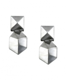 A fashionable find. Vince Camuto draws inspiration from the 80s in these vintage-inspired earrings. Crafted in silver tone mixed metal with a hinged setting, these angular shapes will frame your face perfectly. Approximate drop: 1-1/4 inches.