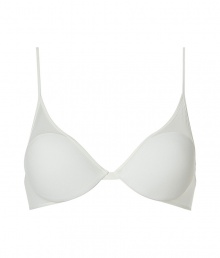 Luxurious bra in fine ivory synthetic fiber stretch - very comfortable and pleasant on the skin - elegant underwire bra with padded cups and adjustable thin straps - hook closure - perfect for plunging necklines - creates a dream cleavage - perfect snug fit - simple, elegant AND sexy - fits under (almost) all outfits