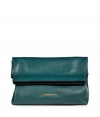 Subtle, extraordinary clutch from Jil Sander - Created of soft calf leather in a stylish, structured bulbous shape - Perfect size with enough room to hold the essentials, and an interior pocket, too - Magnetic snap closure - Rich color livens up any outfit from classy to casual