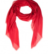 With a lighter weight cashmere and contemporary fringed edges, Jil Sanders crimson scarf is a luxe way to polish your look - Allover fringed edges - Wear over a leather jacket, button-down and tailored ankle trousers