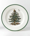 With an historic pattern starring the most cherished symbol of the season, Christmas Tree dinner plates from Spode's dinnerware and dishes collection are a festive gift to holiday dining. A full evergreen tree with baubles, tinsel and perfectly wrapped packages completes every celebration.