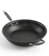 The cookware preferred by professional chefs. Heavy gauge, hard-anodized aluminum exterior heats evenly without hot spots. Interior is coated with DuPont Autograph® advanced inside/outside nonstick – an exclusive reinforced technology that has been intensively restaurant tested for superior durability. Limited lifetime warranty.