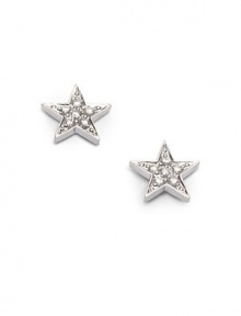 THE LOOKStar stud design.12 tcw diamonds14k white gold settingLatch closureTHE MEASUREMENTDiameter, about ¼ORIGINImported