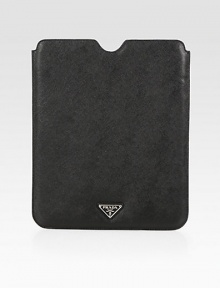 Saffiano leather protective iPad® case.Leather liningEnamel triangle logo8¼W X 10HMade in ItalyPlease note: iPad® not included.