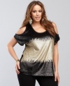 Get ready to shine when you wear INC's plus size cutout top. Contrasting sequins add sparkle to this sexy little number.