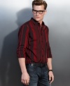 A perfect combination of seasonal colors, this shirt from INC is ready to be you night-out go to.