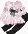 Decorate her dainty look with this bow top and pants set from Nannette.