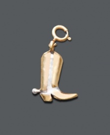 Kick up your heels in rodeo-ready style! This 14k gold over sterling silver cowboy boot charm makes the perfect addition to any charm bracelet. Approximate drop: 3/4 inch.