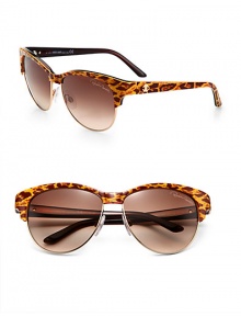 An animal print adds a wild touch to these retro plastic shades with requisite logo detail. Available in leopard with gradient brown lens or black with grey gradient lens.Acetate logo temple100% UV protectionMade in Italy