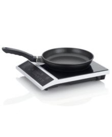 Get your kitchen going. The compact and portable size of this on-the-go induction cooktop lets you cook up masterpieces wherever an outlet is available. Ideal for dorms, boats and recreational events, this versatile burner has ten power settings ranging from 140º to 430ºF with a built-in countdown digital timer. 1-year warranty. Model 670040890.