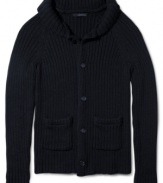 This shawl collar cardigan from Calvin Klein gives you preppy polish while keep your laid-back look.