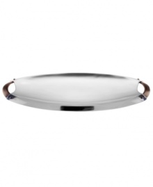 Polished aluminum alone makes Rivet serveware a standout, but with contrasting bronze handles and a sleek yet generously proportioned silhouette, this Dansk oval server embodies modern sophistication.