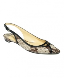 Sleek and slim. Ivanka Trump's Aidan sling back flats are an easy way to add texture to your day.