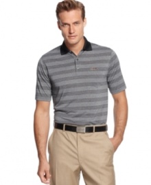 Tonal horizontal golf shirt by Greg Norman for Tasso Elba. Makes a great gift.