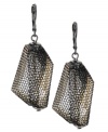 Net worth. Featuring faceted beads wrapped in black netting, Kenneth Cole New York's drop earrings convey cool, contemporary style. Made in silver tone mixed metal. Approximate drop: 2 inches.