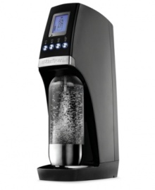 Pop goes the soda. Just touch a button and enjoy the bubbly you love. With 4 pre-programmed levels of fizziness-from light to turbo-this beverage maker saves time, money, energy... and the earth! 2-year warranty. Model 1019112010.