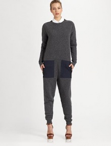 The softest wool/cashmere blend, knit in a one-piece silhouette and accented with contrasting cotton accents.Rib-knit crewneck and cuffsShoulder zippers with cotton trimLong sleevesCotton patch zipper pocketsAbout 58 from shoulder to hem80% wool/20% cashmereDry cleanMade in Italy of imported fabricModel shown is 5'9½ (176cm) wearing US size 4. 