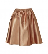 Inject disco-ready style to your cocktail look with this luxe metallic skirt - Elasticized waistband, full skirt - Style with a sheer blouse, fishnets, and platform pumps