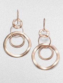 This organically designed style features multiple linked hoops in 18k gold and sterling silver with 18k rose goldplating. 18k gold and sterling silver with 18k rose goldplatingLength, about 2.75Hook backImported 