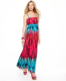 Maxi-mize your spring look with INC's sleeveless dress! The bold, bright print gives it extra punch.