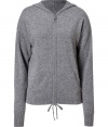 Lend a luxe look to your casual cool staples with Closeds ultra soft cashmere hoodie - Hooded, long sleeves, zippered front, drawstring waistline, fine ribbed trim - Classic slim fit - Wear with favorite skinnies, a tissue tee and flats