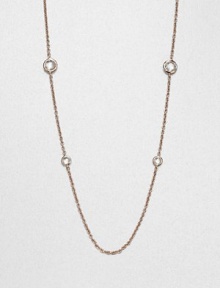 From the Rosé Rock Candy® Collection. Faceted clear quartz stones on a delicate link chain in sterling silver and 18k gold plated in the warm finish of 18k rose gold. Clear quartzSterling silver & 18k gold with 18k rose goldplatingLength, about 37Lobster clasp closureImported 