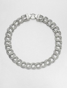 From the Chain Collection. A modern, dual-link curb chain in sleek sterling silver. Sterling silverLength, about 18Clasp closureImported 