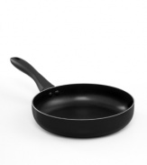 Step it up in the kitchen with the nonstick excellence of this essential fry pan. A durable aluminum core conducts heat like a seasoned professional, evenly and quickly heating the pan for remarkably healthy meals every time. Limited lifetime warranty.