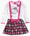 Classy cute. An argyle skirt and suspender details gives this dress from Hello Kitty a retro cute that will complement her looks.