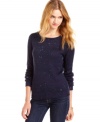 Twinkle like a starry night in Tommy Girl's sequin bedecked, long sleeve sweater.