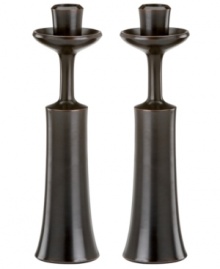 Transform darkness to light with Design with Light Classic candle holders from Dansk. Bronze-colored candlesticks mix elements of old and new for a look of sophistication in any setting.