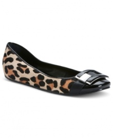 Fun prints and oversized buckles keep Calvin Klein's Fabrynne flats from being too stuffy.